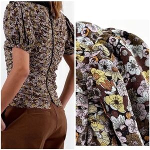 Birgitte Herskind Reese Blouse Flower Size 36 EUR or 4 CDN Danish Designer